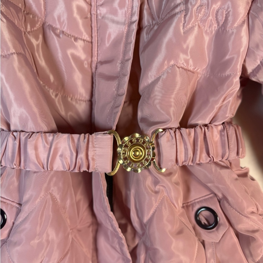 Young Girl's Zip-up with Snap Closured Hooded Pink Puffer Coat Size 3XL NWT - Picture 3 of 13